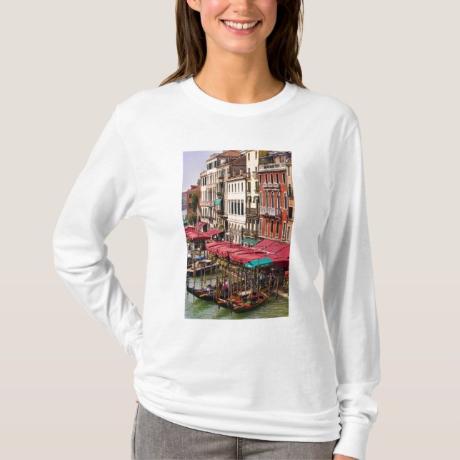 T-shirts Grande Canal de Veneza, Itália, com embarcações de (Frente)