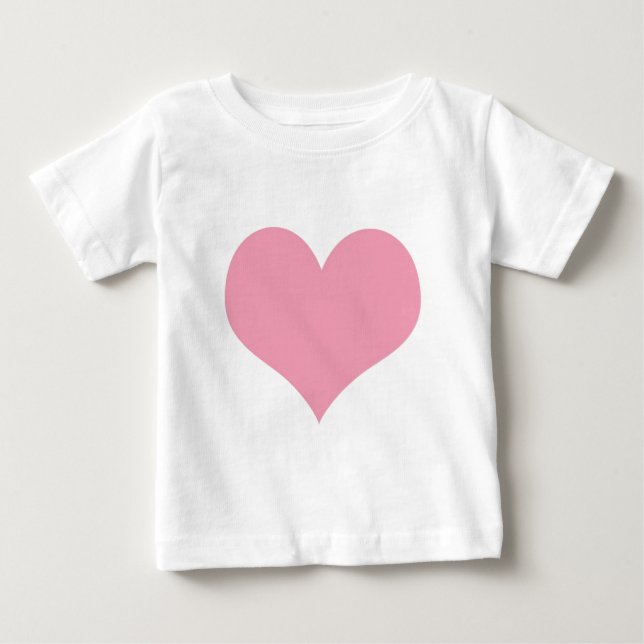 T-shirts Grande Coração de Amor Rosa (Frente)