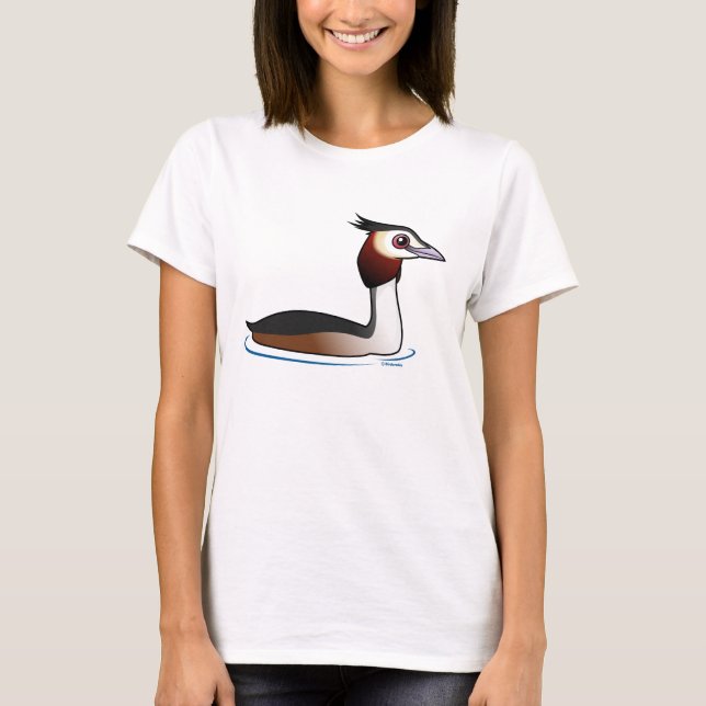 T-shirts Grande Grebe com crista (Frente)
