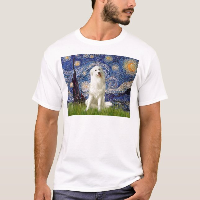T-shirts Grande Pirineus 3 - Noite Estrelada (Frente)