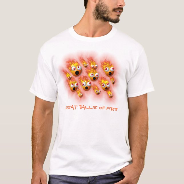 T-shirts grandes bolas de fogo para o roupa leve (Frente)