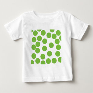 T-shirts Grandes pontos do verde de ervilha no branco