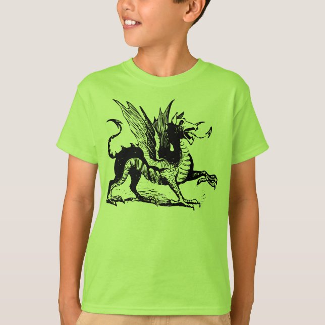 T-shirts Graveção de Dragão - Preto (Frente)