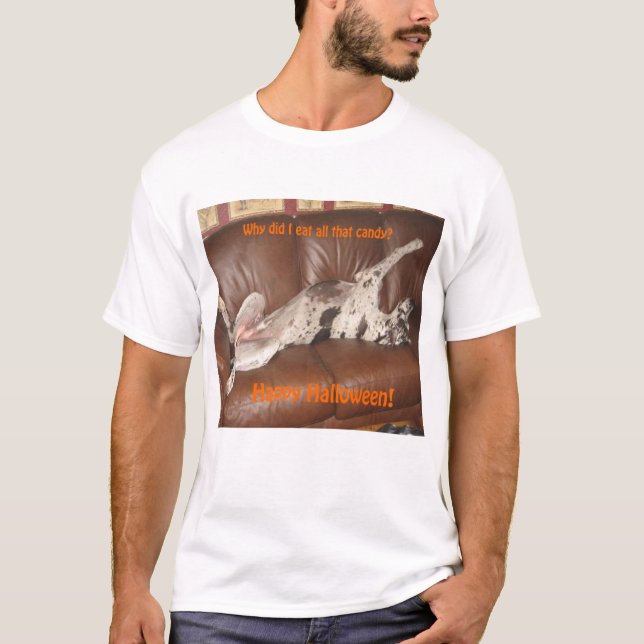 T-shirts Great dane comeu demasiados doces do Dia das (Frente)