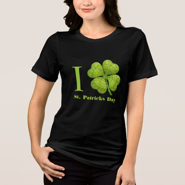 T-shirts Green 4 Leaf Shamrock (Frente)