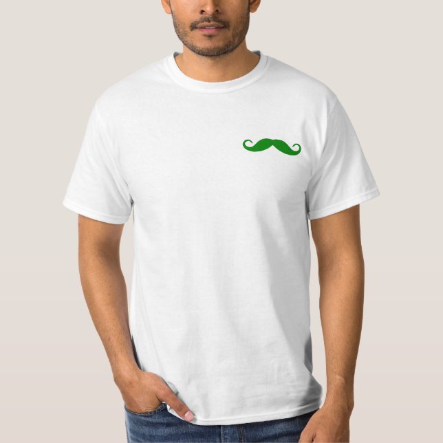 T-shirts Green Mustache (Frente)