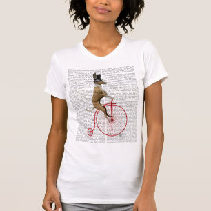 T-shirts Greyhound na bicicleta Red Penny Farthing