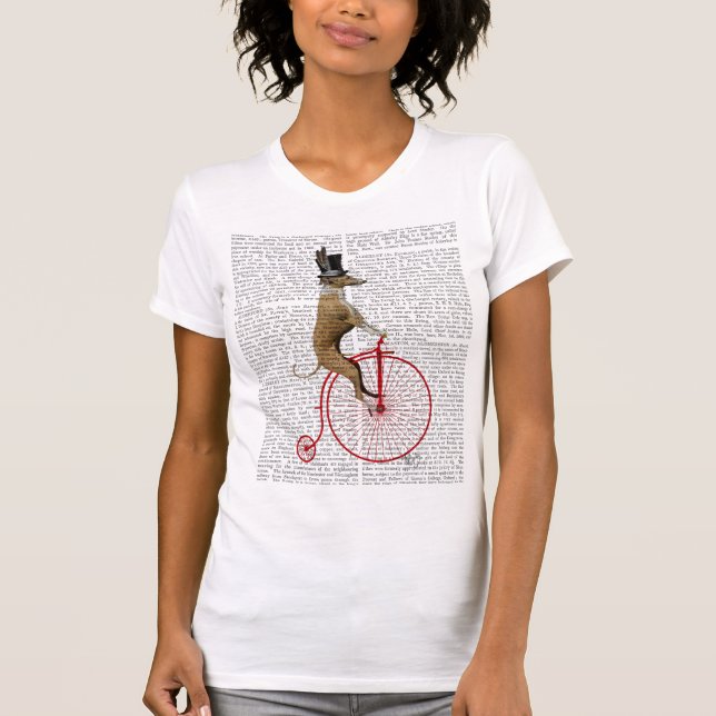 T-shirts Greyhound na bicicleta Red Penny Farthing (Frente)