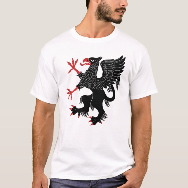T-shirts Griffin Rampant Sable (Frente)