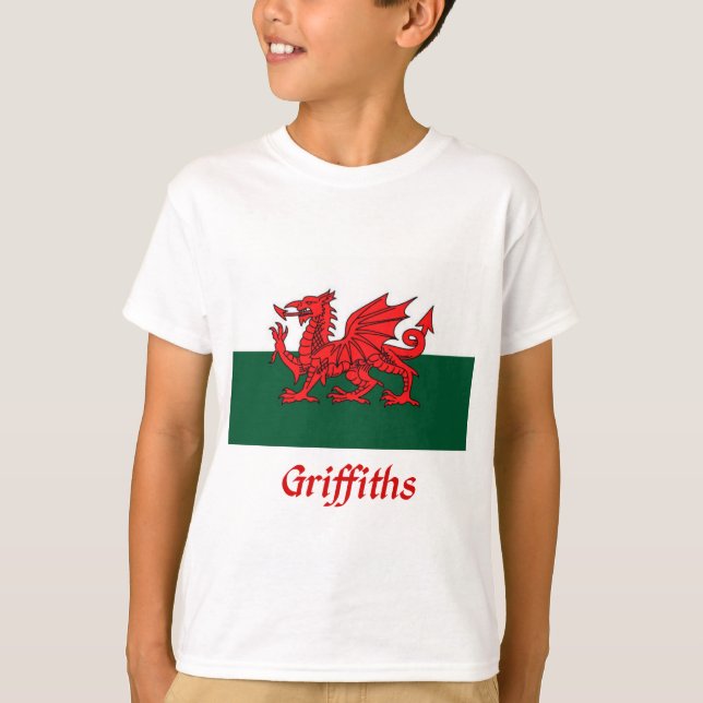 T-shirts Griffiths Welsh Flag (Frente)