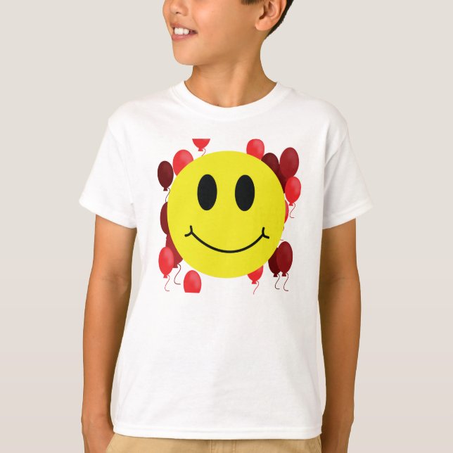 T-shirts Grin Face with Red Balloons (Frente)