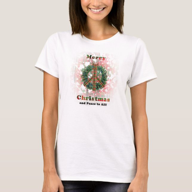T-shirts Grinalda da paz do Natal (Frente)