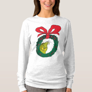 T-shirts Grinch Clássico Coroa de Natal