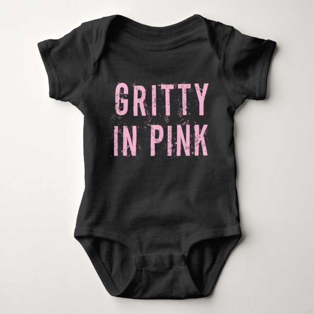 T-shirts Gritty In Pink - Bebê Jersey Bodycase (Preto) (Frente)