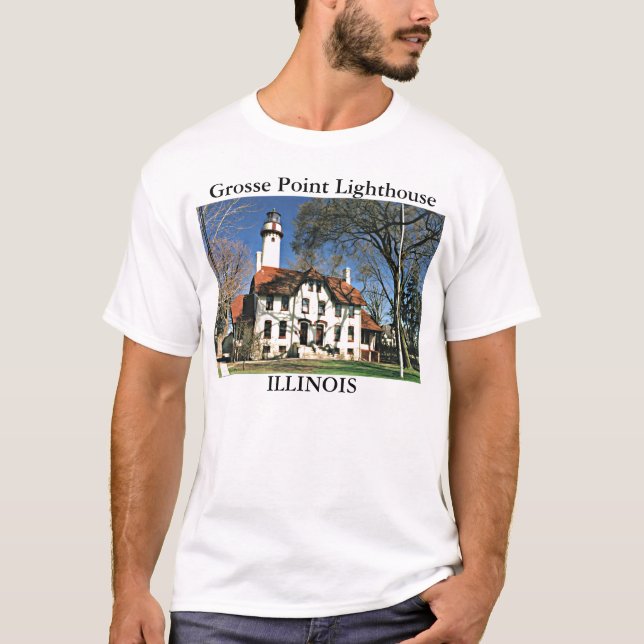 T-shirts Grosse Point Lighthouse, Illinois-T-Shirt (Frente)