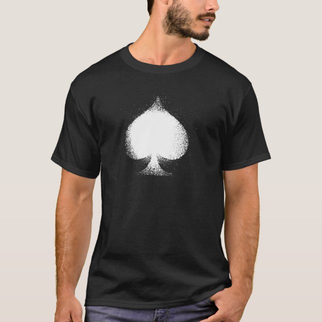 T-shirts Grunge branco das pás do terno do cartão (Frente)