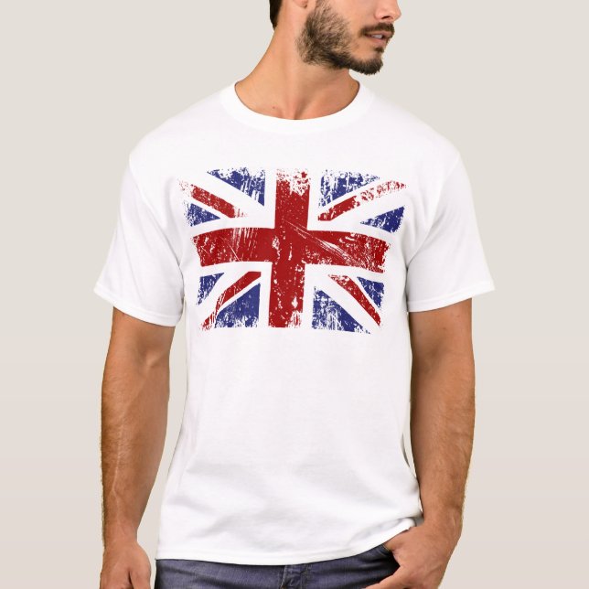 T-shirts Grunge britânico do punk de Union Jack da bandeira (Frente)