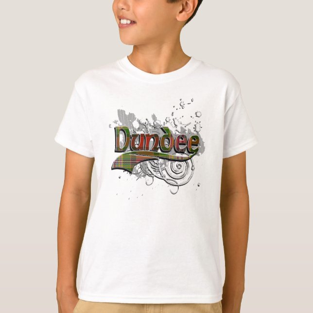 T-shirts Grunge do Tartan de Dundee (Frente)