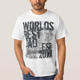 T-shirts Grunge Graffitti, o melhor Pai do mundo Texto para