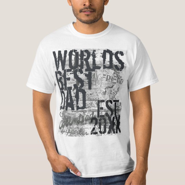 T-shirts Grunge Graffitti, o melhor Pai do mundo Texto para (Frente)