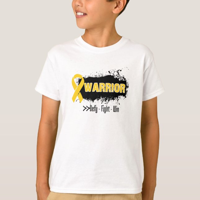 T-shirts Grunge - GUERREIRO - cancer da infância (Frente)