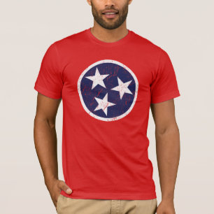 T-shirts Grunge Nashville da bandeira do estado de