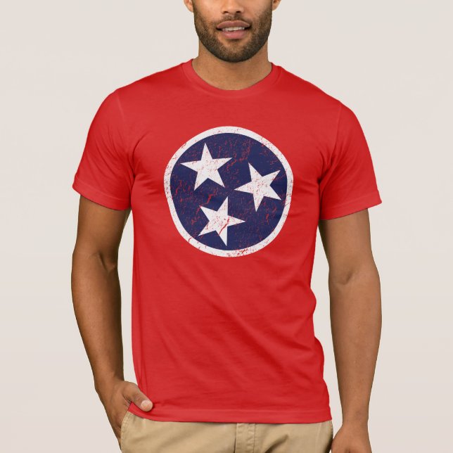 T-shirts Grunge Nashville da bandeira do estado de (Frente)