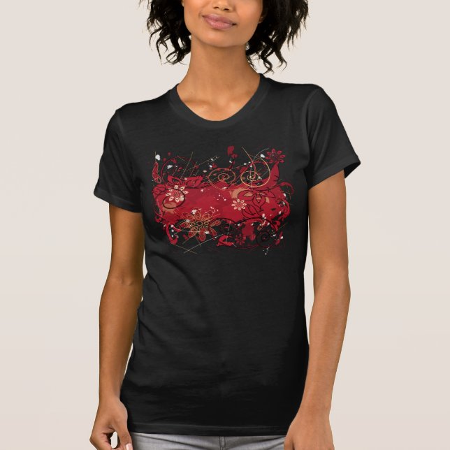 T-shirts grunge vermelho (Frente)