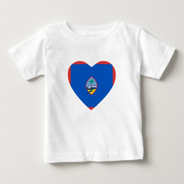 T-shirts Guam Flag Heart Shirt (Frente)