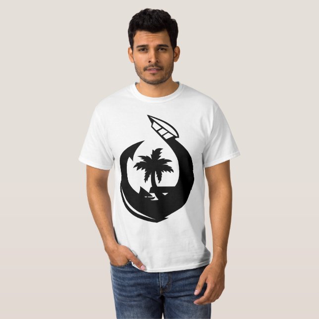 T-shirts GUAM FUNCIONA o gancho 671 & sela o preto (Frente Completa)
