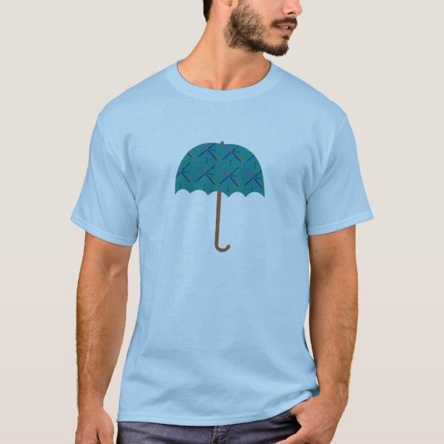 T-shirts Guarda-chuva do tapete do aeroporto de PDX (Frente)