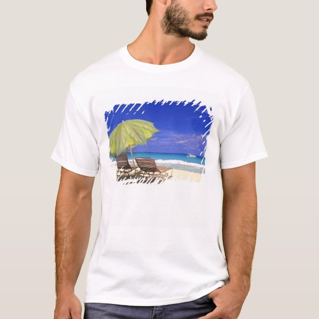 T-shirts Guarda-sol de Praia, Abaco, Bahamas (Frente)