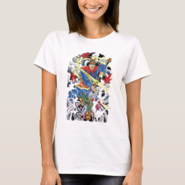 T-shirts Guerreiro Samurai com Desenho de Tatuagem de Lança