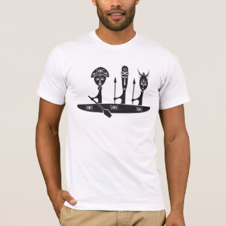 T-shirts Guerreiros africanos em uma canoa