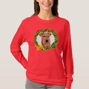 T-shirts Guirlanda de Holly do Terrier Irlandês