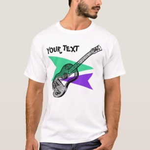 T-shirts Guitar Hero Music Retro Ilustração personalizada