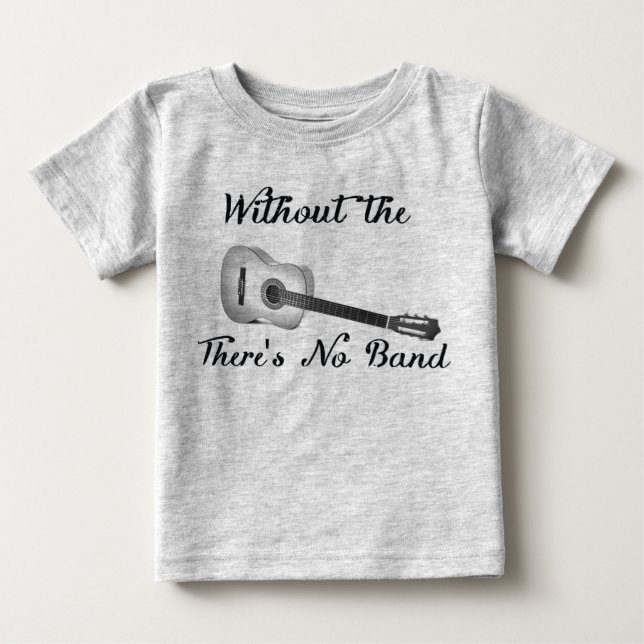 T-shirts Guitarra Acústica Fita De Bebê (Frente)