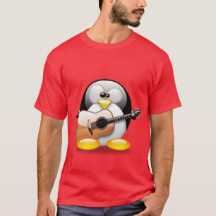 T-shirts Guitarra acústica Tux (Linux Tux)
