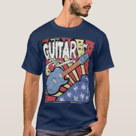 T-shirts Guitarra da bandeira dos E.U. afligida