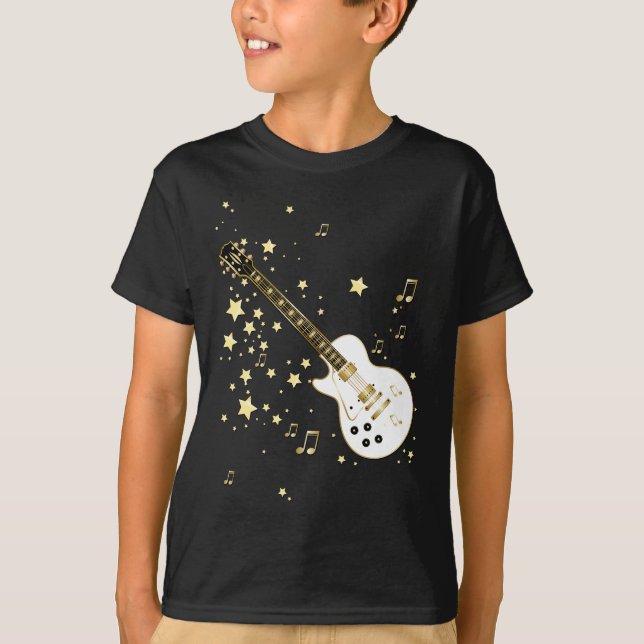 T-shirts Guitarra da estrela do rock (Frente)
