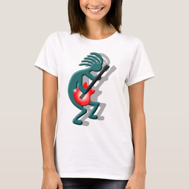 T-shirts Guitarra de Kokopelli (Frente)