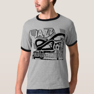 T-shirts Guitarra do jazz: Furos ocos da parte superior w/F