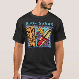 T-shirts Guitarra do surf: Tiki w/Torch e hibiscus