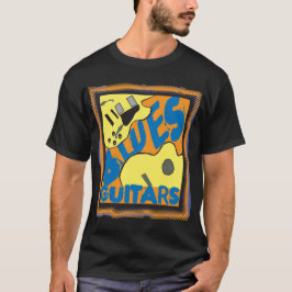 T-shirts Guitarra dos azuis na cor