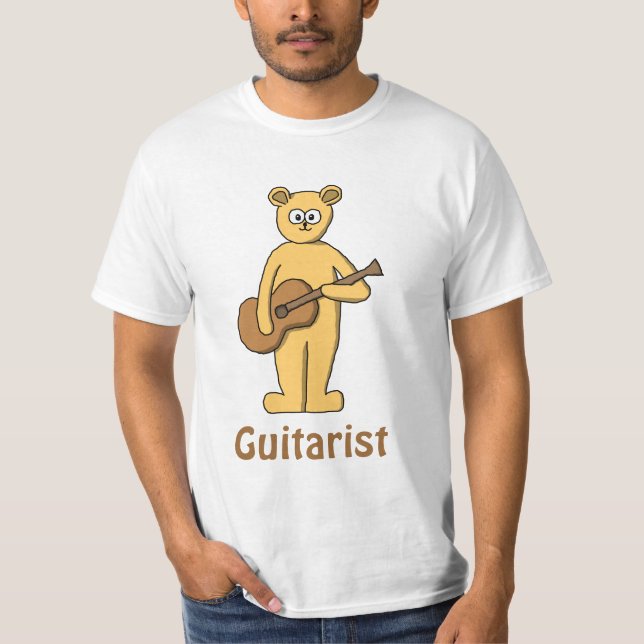 T-shirts Guitarra que joga o urso (Frente)