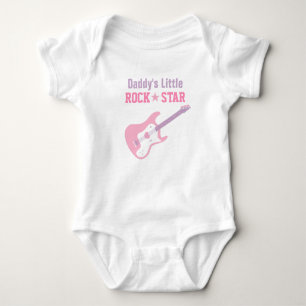 T-shirts Guitarra Rosa De Pai Rock Star Para Meninas