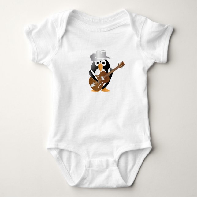 T-shirts guitarrista pinguim (Frente)