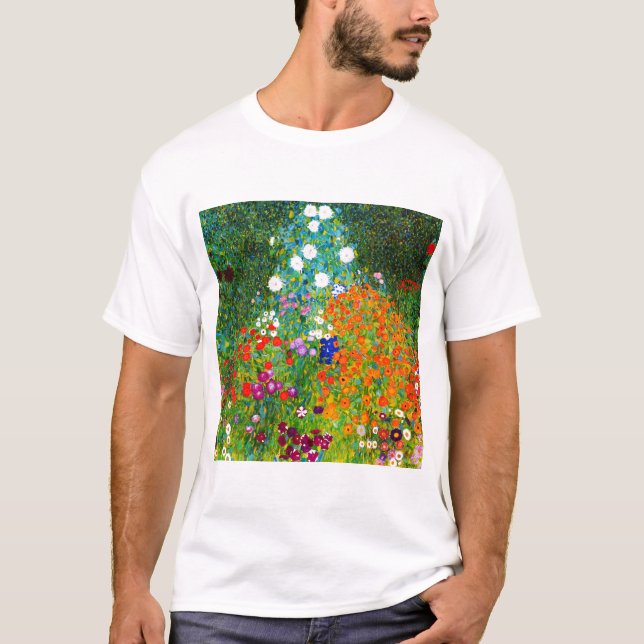 T-shirts Gustav Klimt , “ Farmhouse garden ” (Frente)