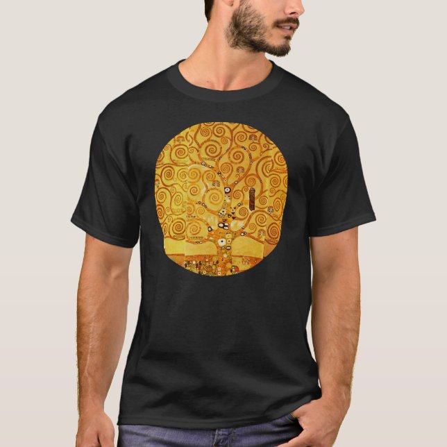 T-shirts Gustav Klimt Tree of Life: Art Nouveau Symbolista (Frente)