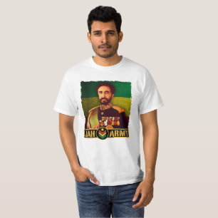T-shirts Haile Selassie Emperor - reggae Jah Army Shirt -